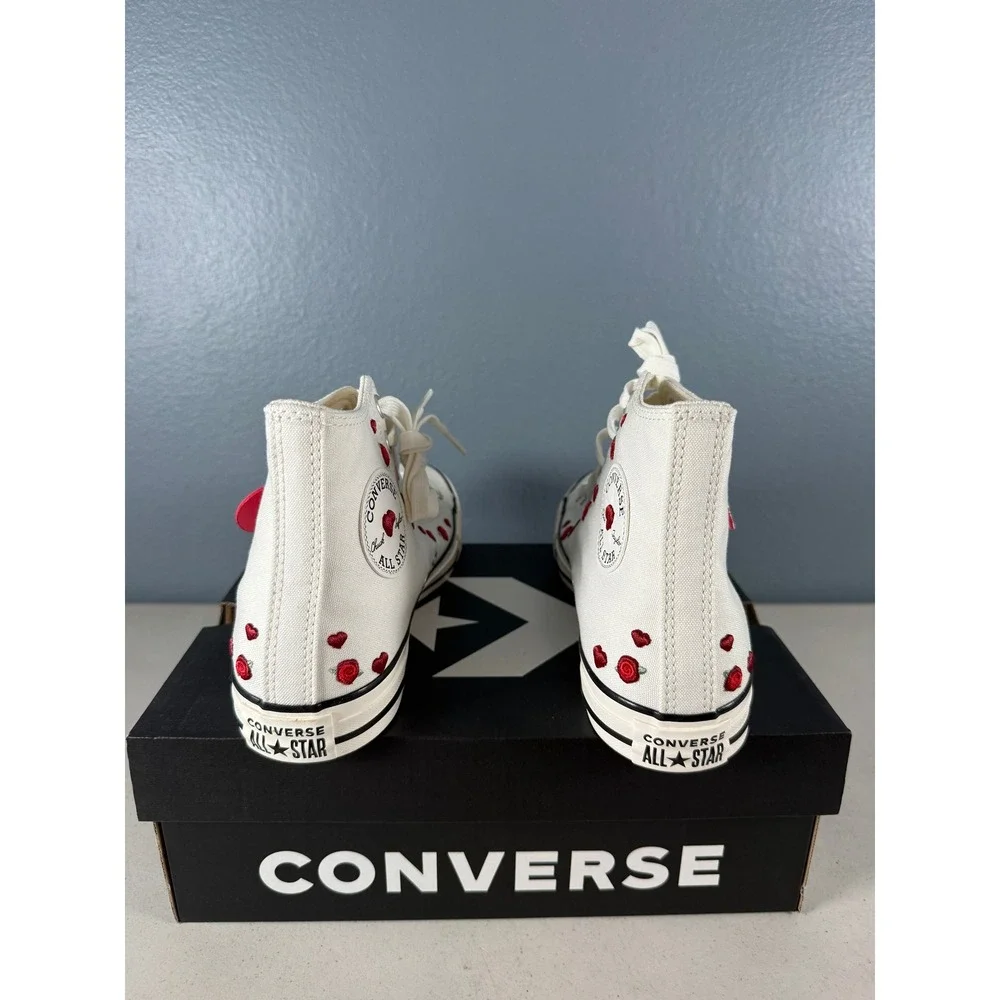 Converse Chuck Taylor All Star Hi Roses Hearts Vintage White A13650C Womens 10 - Picture 5 of 8